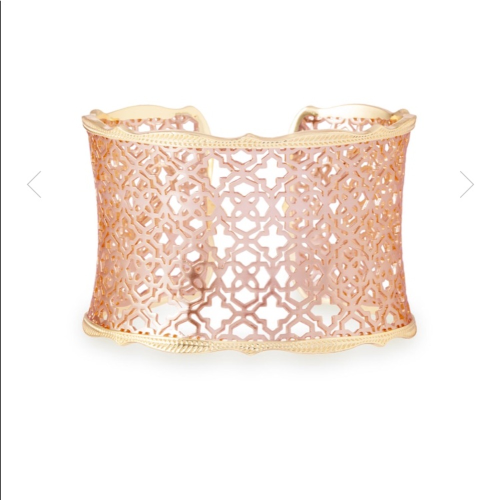 Candice RoseGold & Gold Filigree Mix Cuff Bracelet